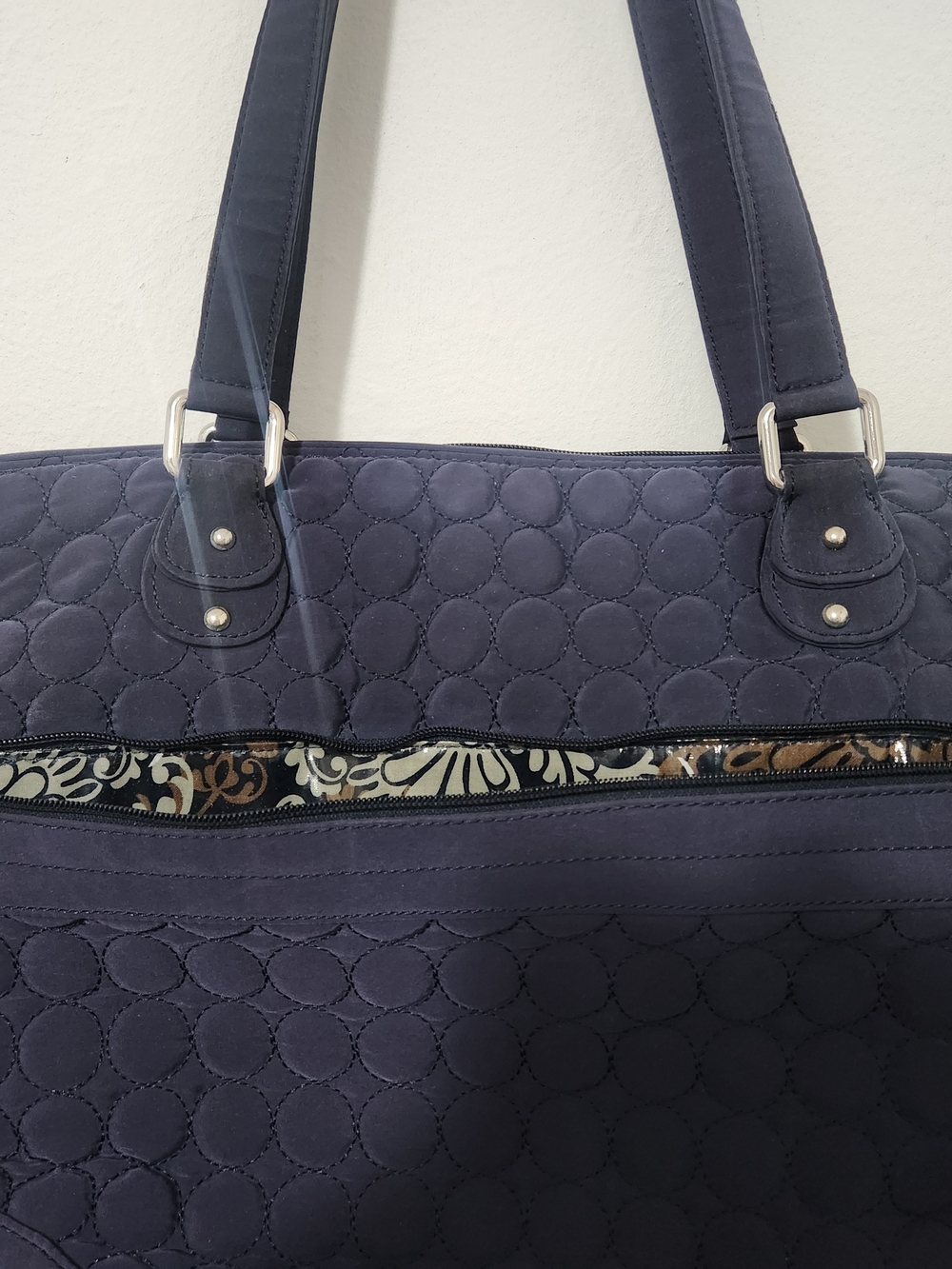 Vera Bradley Navy Quilted Tote Bag - Picture 5 of 10